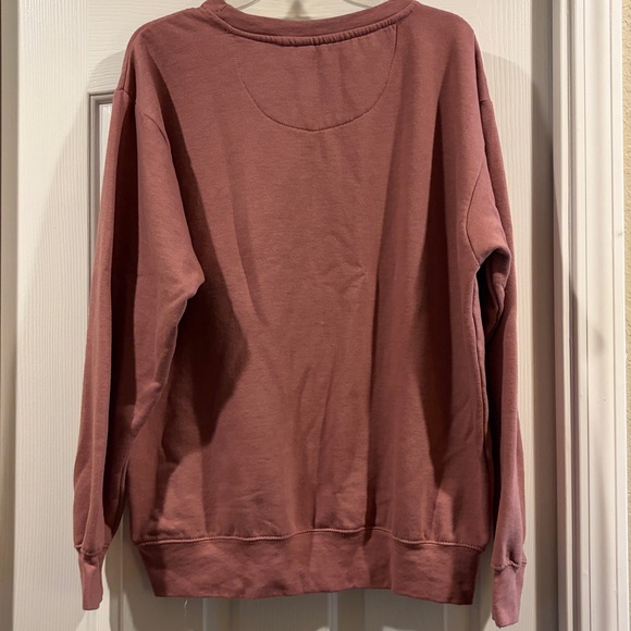 Love in Faith Mauve Smiley Graphic Sweatshirt size L new - Picture 4 of 4